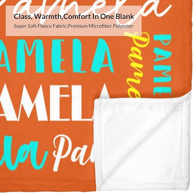 Name Blanket Personalized Blanket for Adult Kids Flannel Customize Throw Blanket Custom (Color 24, 60 x 80 Inches)