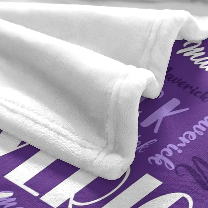 Name Blanket Personalized Blanket for Adult Kids Flannel Customize Throw Blanket Custom (Color 17, 50 x 60 Inches)