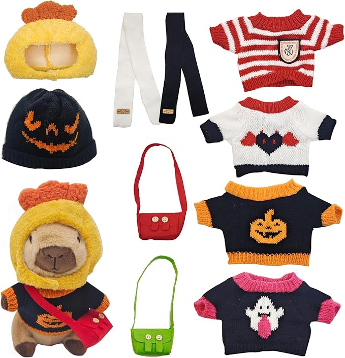 Capybara DIY Plush Doll can be Worn with a hat/Sweater/Bag. Creative and Ever-Changing Capybara Dolls are Stuffed Animal Birthday Gifts for Boys and Girls.