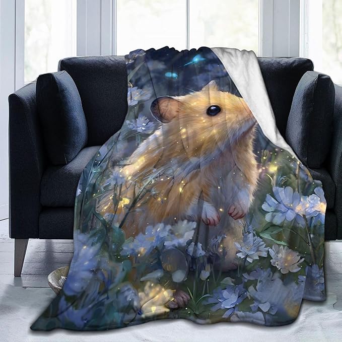 Hamster Blanket Gifts for Girls Boys Guinea Pig Lover Throw Cozy Plush Fleece Flannel Lightweight Fuzzy Blankets for Women Men 50"X40"