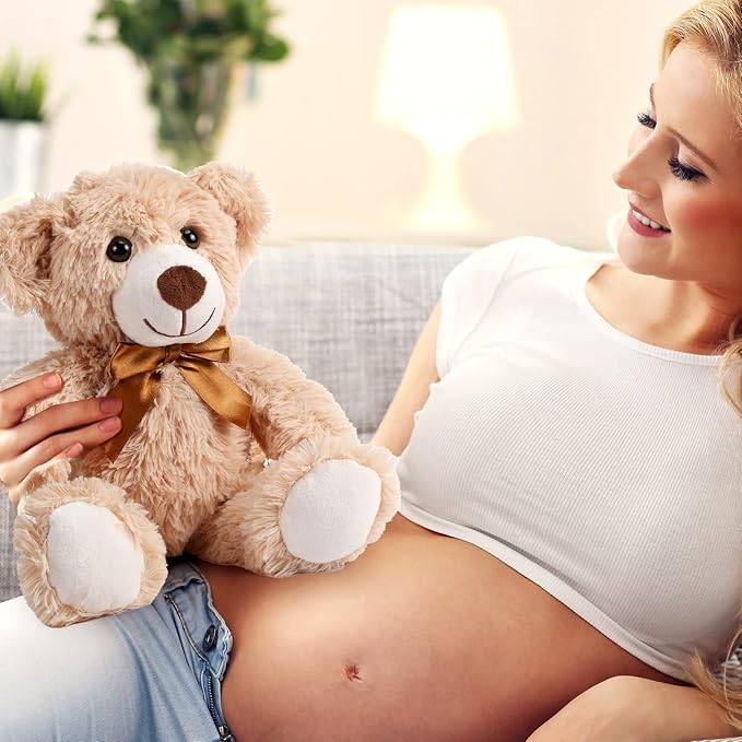 Civaner 4 Pack 14 Inches Bear Plush Stuffed Animals Operation Christmas Cute Soft Bears Gifts Bulk for Girls Boys Girlfriend(Light Brown)