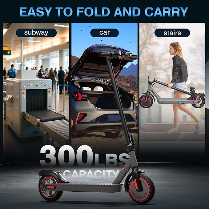 Electric Scooter for Adults | Aluminum Frame 19MPH & 25° Hill Climb | 15 Miles with Cruise Control | Dual Braking System & 8.5" Tires | 300LB Bearing Foldable Commuter Scooter for Teen Adult