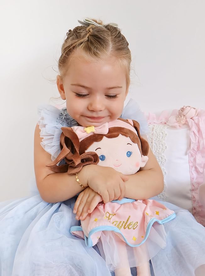 LeyaDoll Soft Baby Doll Toys (16''), My First Baby Rag Doll for 1 Year-Old Girl Birthday Gift, Christmas Plush Toys Gift for Toddler Kids Infants-Princess Twinkle