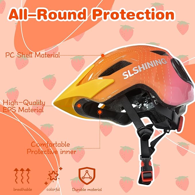 Kids Bike Helmet with LED Lights, Remote Control Turn Signals Safety Helmet Back Light for Youth Mountain Cycling Scooter Skateboarding, Adjustable and Lightweight for Boys Girls