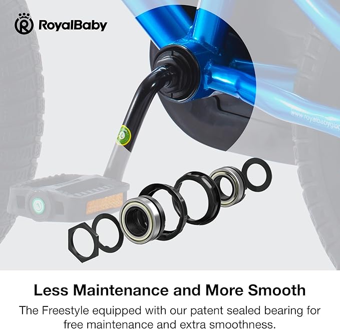 RoyalBaby Kids Bike Freestyle Classic & EZ Balance Pedal Switchable Bicycle, 12 14 16 18 Inch, 3-10 Years Toddler to Big Kids