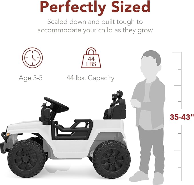 Best Choice Products 6V Kids Ride On Toy, Mini Truck, Electric Play Car w/Parent Remote Control, 4-Wheel Suspension, LED Lights, 2 Speeds, Functional Horn, 3.1MPH Max Speed - White