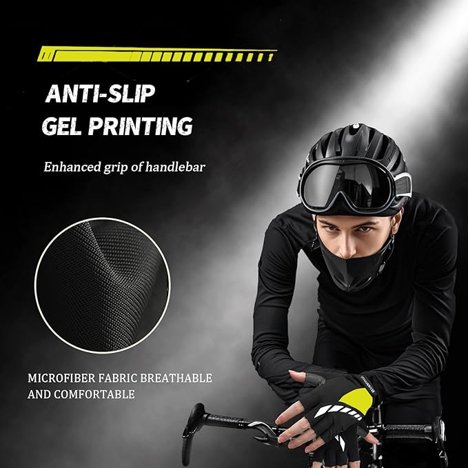 Cycling Gloves,Gel Padded Bike Gloves for Men Cycling,Anti-Slip & Shock-Absorbing Lightweight & Breathable Design Road Bicycle Half Finger for Women