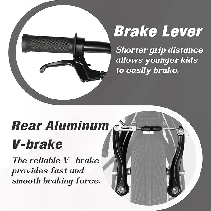 12 14 16 18 Inch Kids Bike BMX Style Bicycle with Training Wheels Coaster Brake for 2-10 Years Old Toddlers Boys Girls Multiple Colors