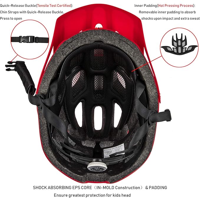 Kids Bike Helmet, SIFVO Kids Helmet 8+ Boys and Girls Bike Helmet with Cool Visor, Bike Helmets for Kids, Youth Bike Helmet Kids Mountain Bike Helmet Lightweight and Sturdy【55-58cm】