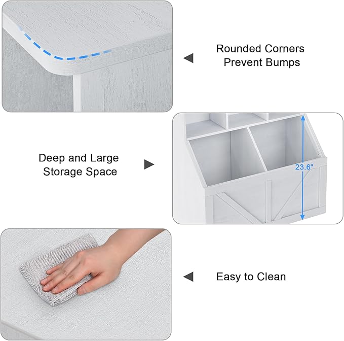 Kids Bookshelf and Toy Storage, Toy Storage Organizer, Toy Organizer with Storage Cabinet and Toy Shelf, Toddler Book Shelf for Kids Rooms, Playroom, Bedroom, Nursery, Daycare, Vintage White