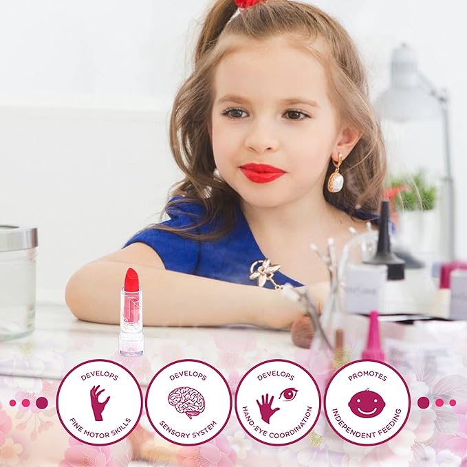 Kids Makeup Sets for Girls - Washable Makeup for Kids 8-12, Maquillaje para Niñas, Play Make Up Kit, Toys for Little Girl, Princess Toddler Kid Stuff, Ages 345679 10 Year Old Girl Birthday Gifts（Rose）