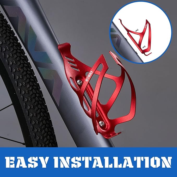 Corki Cycles Bike Water Bottle Holder Aluminum Alloy, Universal Bike Water Bottle Cage for Road, Mountain and Gravel Bikes - 2 Pack - Red