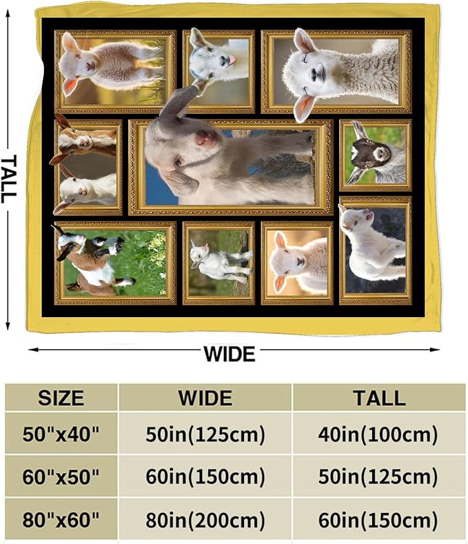 Sheep Blanket Fleece Soft Warm Plush Sheep Animal Throw Blanket Lightweight Plush Fuzzy Cozy Cute Lamb Blankets for Lover Kids Adult Suitable for Couch Sofa Bed 80"X60"