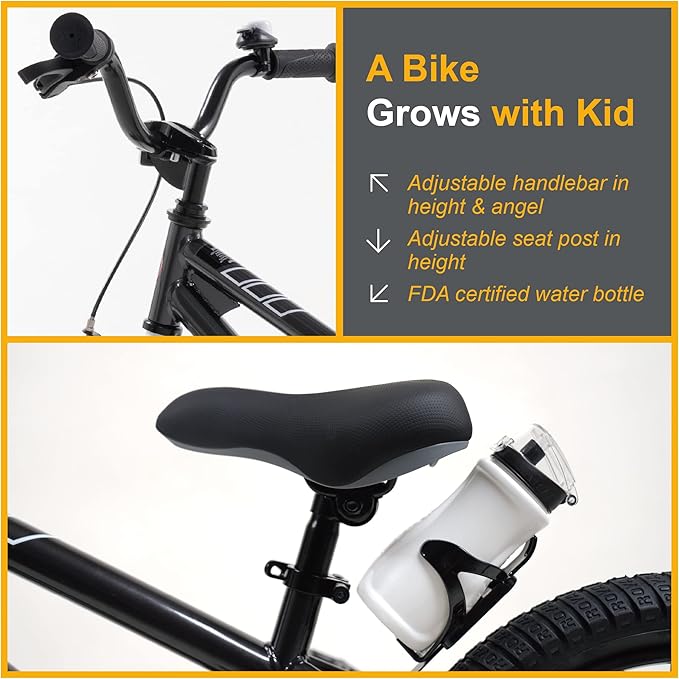 RoyalBaby Kids Bike EZ Freestyle Training Free Balance to Pedal Easy Learning Bicycle, 12-18 Inch for Toddlers to Big Kids