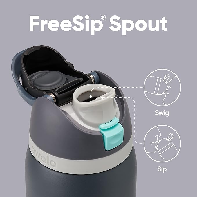 Owala FreeSip Insulated Stainless Steel Water Bottle with Straw for Sports, Travel, and School BPA-Free Sports Water Bottle, 40 oz, Foggy Tide