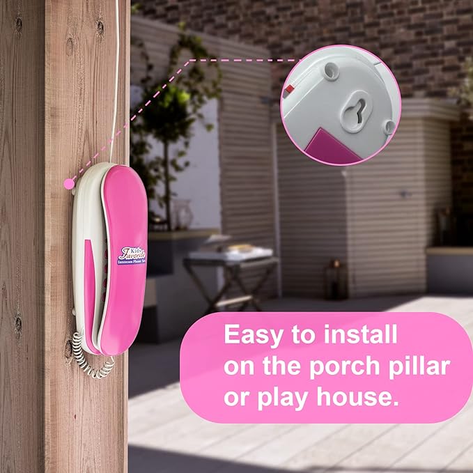 Kids' Play Phone with Real Ring Sounds, Pretend Play Telephone, 23 ft Ultra-Long Phone Line for Chatting and Learning, Toddler Communication Skill Toys, Gift