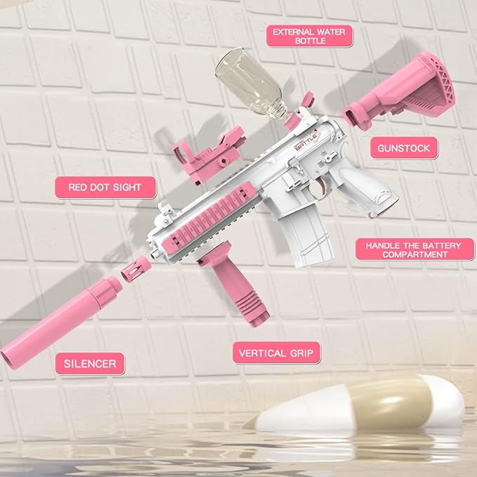 JONEG Electric Water Blaster for Kids Adults - Automatic, Extended-Range, Universal Inlet, Summer Outdoor Beach Swimming Pool Party Toys, Gift for Kids Age 8 9 10 11 12 Years Old Boys