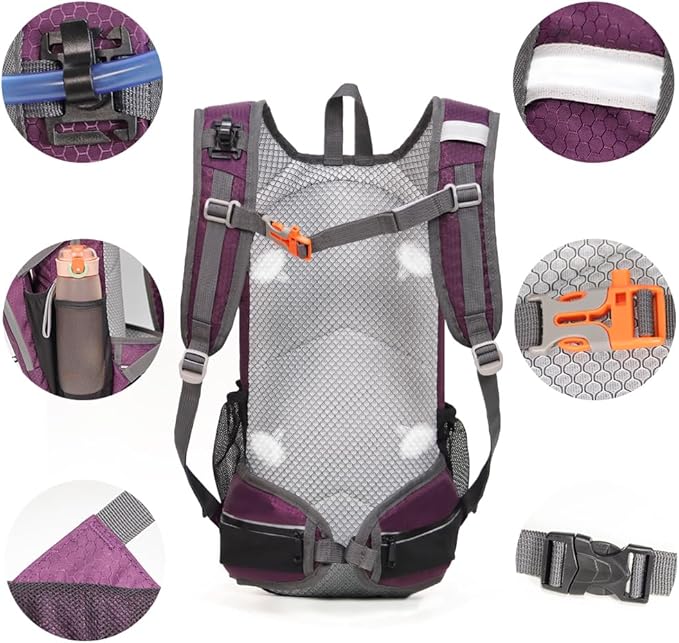 Hiking Daypack Waterproof Biking Backpack 15L Lightweight Durable Backpack for Ski Snowboarding Running MTB Cycling