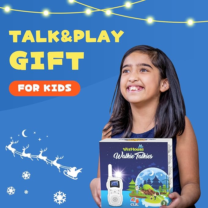 Wishouse Walkie Talkies for Kids Rechargeable 4 Pack,Walky Talky for Adults 2 Way Radio with 2 USB Chargers 12000mAh Battery,Camping Games Toy Birthday Halloween Xmas Gift for Children Family