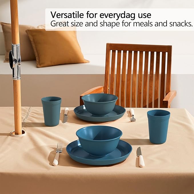 Homestockplus 16 Oz Unbreakable Drinking Reusable Cup Wheat Straw Cups Dishwasher and Microwave Safe Water Glasses BPA Free E-Co Friendly Tumbler Cups【Set of 8】