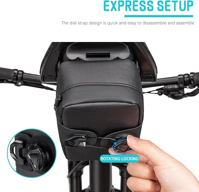 Compact Bike Seat Saddle Bag - Thickened Support Bike Saddle Bag Black Waterproof Bike Bags For Bicycles Layered Storage Bike Seat Bag Strap Installation Saddle Bag Bicycle