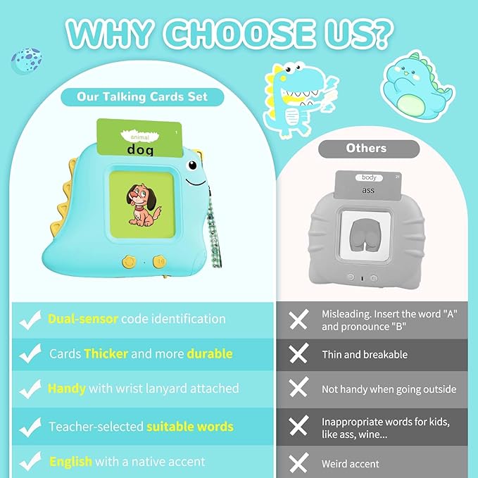 Talking Flash Card, Learning Toys for Ages 2-4, Autism Sensory Toys for Toddlers, Speak Montessori for 2+ Year Old, Kids Gift for Boys Girls Birthday Preschool Activity 510 Sight Words