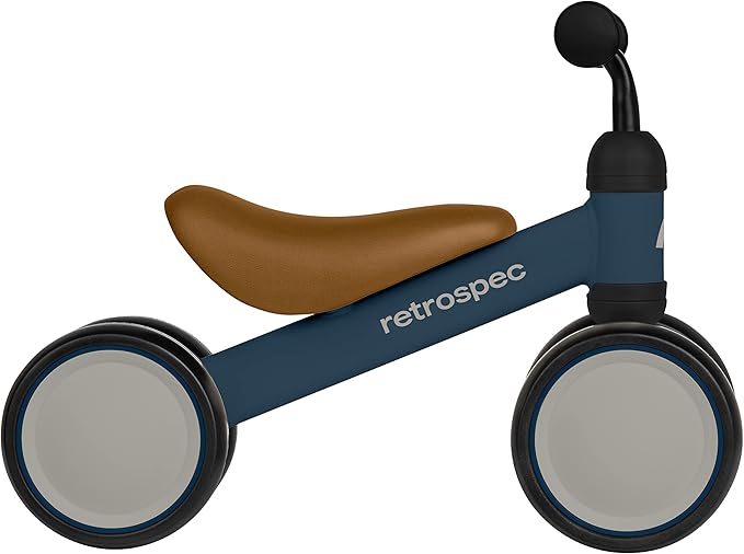 Retrospec Cricket Baby Walker Balance Bike with 4 Wheels for Ages 12-24 Months - Baby Toys & Toddler Toys for 1 Year Olds - Ride On Bicycle - Boys & Girls