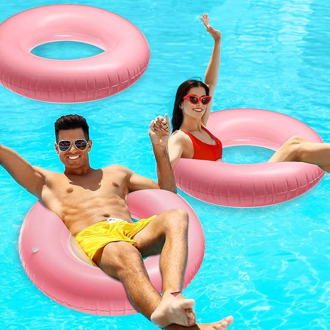 8 Pcs Large Inflatable Pool Float 36 Inches Swimming Ring Pool Floats Adult Inflatable Tube for Summer Vacation Beach River Bachelorette Wedding Party Supplies