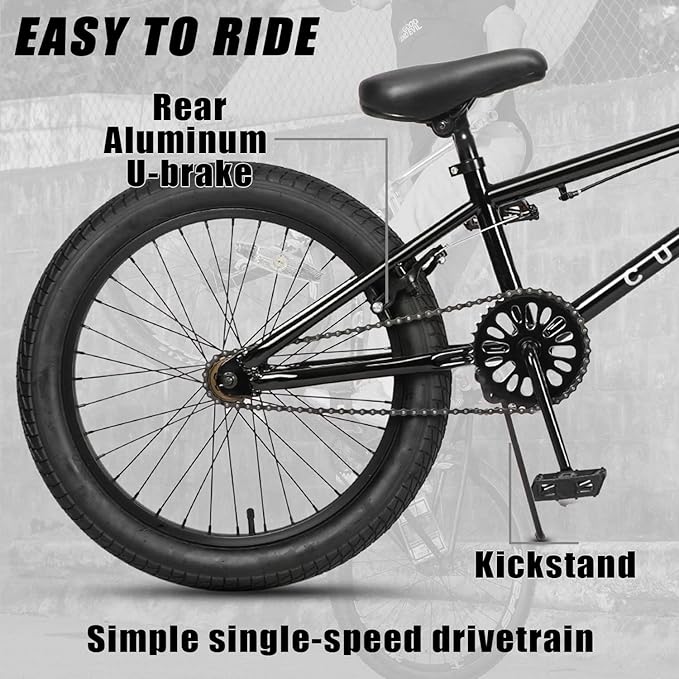 Freestyle BMX Bike, 18 20 Inch Kids Bicycle for 5-13 Years Old Kids and Beginner Level Rider, Multiple Colors