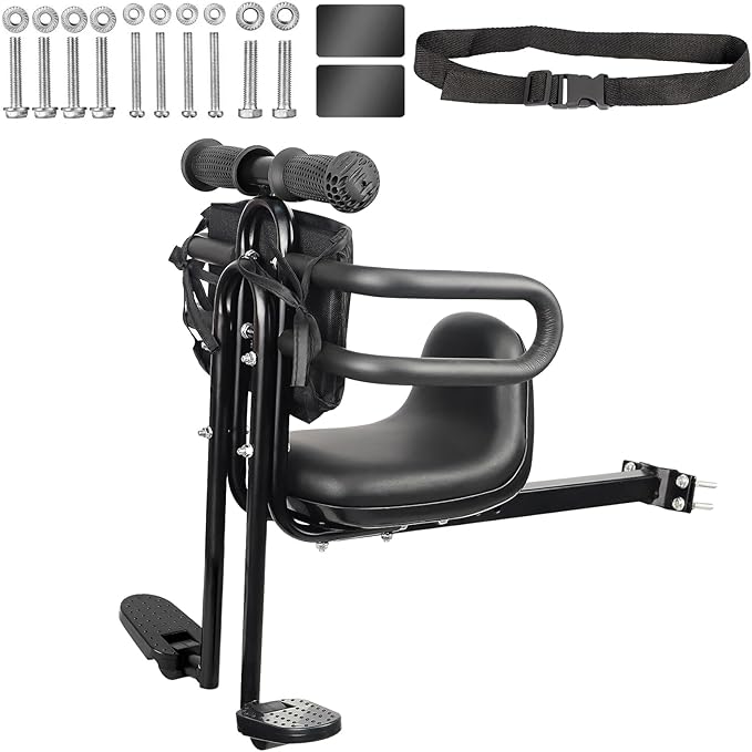 Child Bike Seat - Front Mount, Kids Bike Seat for Adult Bike,Retractable Baby Bike Seat Front Mounted, Toddler Bike Seat for Children 8 Months~6 Years