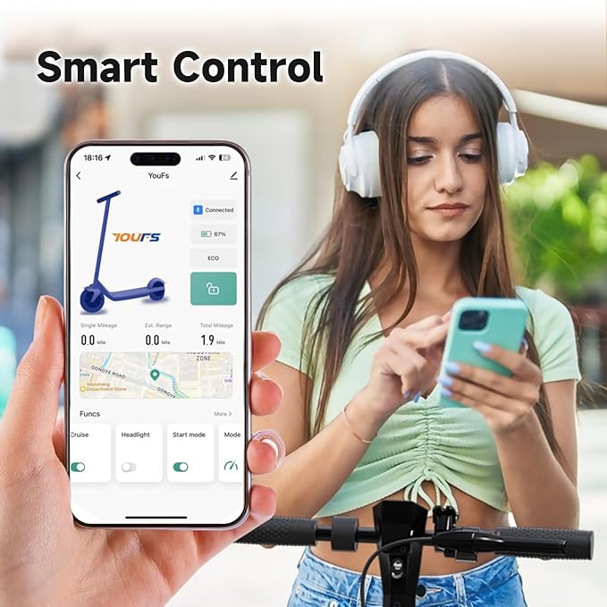 Electric Scooter Adult, 19-25 MPH Max Speed, 21-28 Miles Long Range, E Scooter with 8.5"/10" Tires, 350W/500W/600W Motor, Cruise Control and Dual Braking, Foldable Electric Scooter for Adults