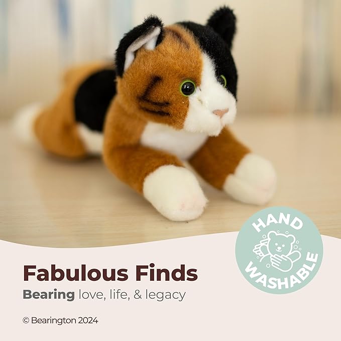Bearington Lil' Callie Small Plush Stuffed Animal Calico Cat, Kitten 8 inch
