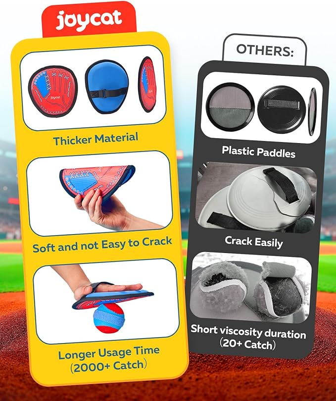 JoyCat Toss and Catch Ball Game Set,Kids Toddler Baseball Glove,Beach Yard Games,Sports&Outdoor Kids Toys,Birthday for 3 4 5 6 7 8 9 10+Year Old Boys Girls