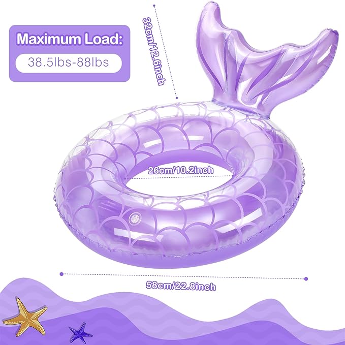 MoKo Inflatable Swimming Ring, Cute Pool Float Tube Decorations Swim Tubes Outdoor Pool Beach Water Floats Party Supplies Floaties