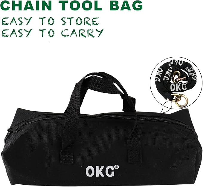 OKG Maximum Security Heavy Duty Cinch Chain, 10 lbs, 5 ft x 1/2 in (12mm) Cut Proof Chain with Hardened Steel for Motorcycles, Trailers, Generators