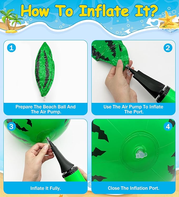 [ 10''+8'' ] 12 Pack Watermelon Beach Balls Bulk, Inflatable Swimming Pool Toys Mini Beach Ball for Kids Birthday Party Favors Outdoor Summer Games Fruits Theme Pool Party Decorations