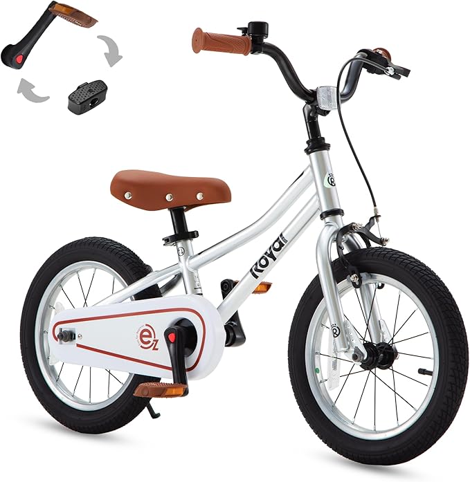 RoyalBaby Kids Bike, Terra EZ Balance to Pedal Convertable Bicycle, 14 16 18 Inch Easy Learn Balancing to Biking Boys Girls Ages 3-9 Years Beginners