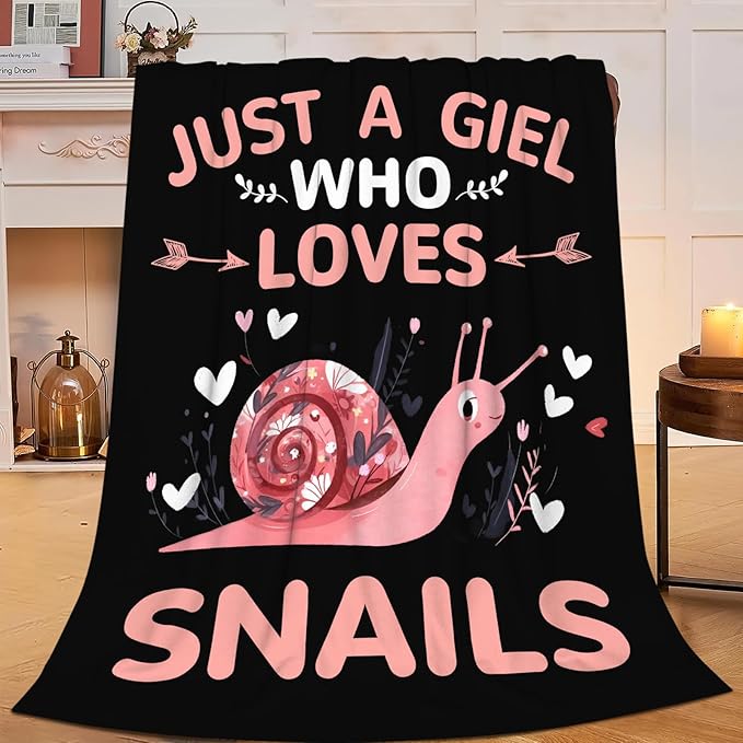 Snails Blanket Gifts for Girls Women Snail Stuff Throw Blankets Cozy Plush Fleece Flannel Fuzzy for Bed Decor 50"X40"