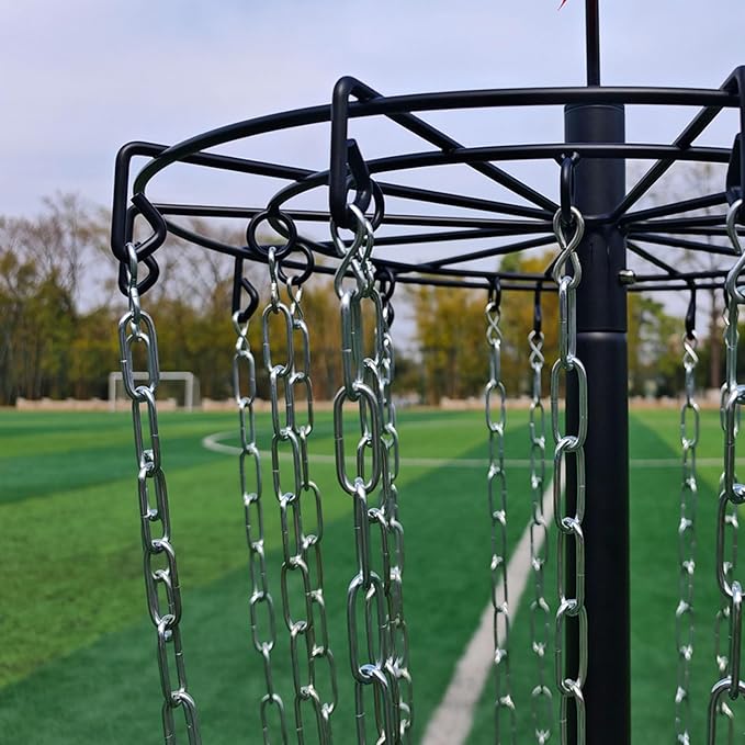 Disc Golf Basket - Portable Disc Golf Target with Heavy Duty 24-Chains Come with 6pcs Disc Golf Discs and Carry Bag, Ground Stake -Suitable for Players of All Levels - Multi Color Available