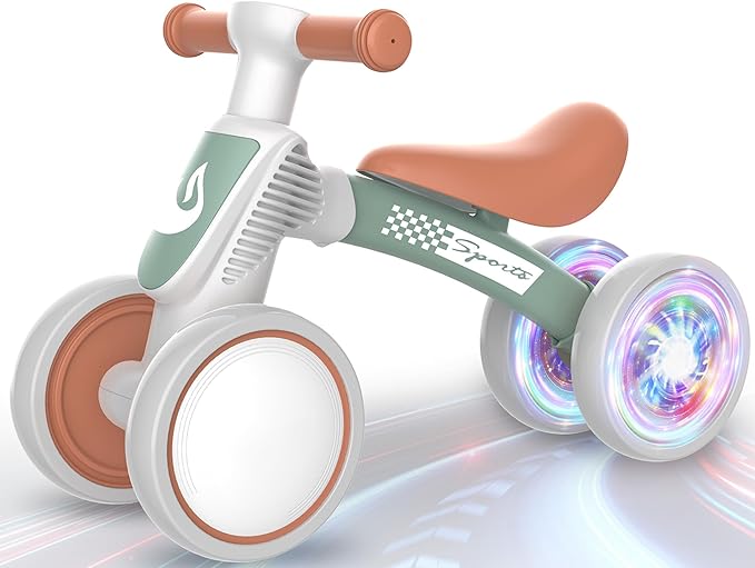 Colorful Lighting Baby Balance Bike Toys for 1 Year Old Boy Girl Gifts, 10-36 Month Toddler Balance Bike, No Pedal 4 Silence Wheels & Soft Seat First Bike, One Year Old Boy Girl Birthday Gifts.