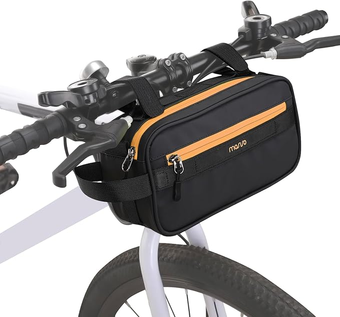 MOSISO Bike Handlebar Bag, Bicycle Frame Case, Multifunctional Waterproof Cycling Front Pouch with Shoulder Strap, Bike Crossbar Front Bag Storage Tool Bag for Women Men Road Mountain Cycling