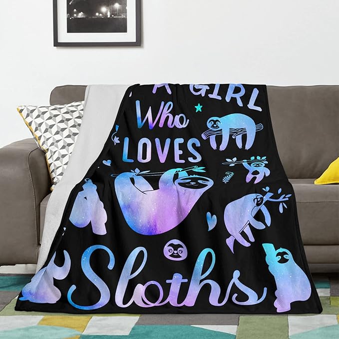 Sloth Gifts for Women Girls - Cozy Soft Sloths Throw Blanket for Men Kids Boys - Christmas Birthday Presents Sloth Stuff Decor for Bedroom Couch Sofa