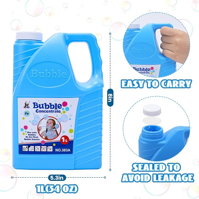 EagleStone Bubbles Solution Refill 2 Bottles 64 oz (Up to 5 Gallon) Concentrated, Giant Bubble Solution for Machines, Guns, Wands - Summer, Easter, Christmas Toys