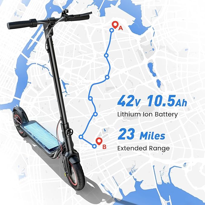 Electric Scooter, 650W/500W/350W Powerful Motor, 22/18 MPH Top Speed, 23/21 Miles Long Range, 10"/8.5" Pneumatic Tires, Smart App, UL Certified Foldable Commuting Electric Scooter for Adults and Teens