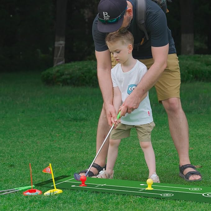 Liberry Toddler Golf Set for 3 4 5 6 Years Old Boys Girls, Adjustable Kids Golf Clubs Set with Putting Mat & Storage Bag, Outdoor Indoor Sports Toys Christmas Birthday Gifts
