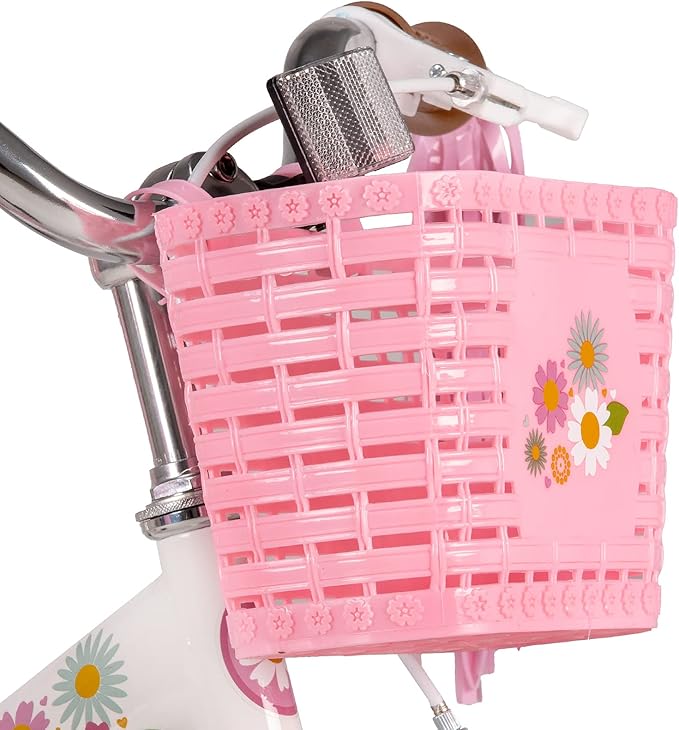 JOYSTAR Little Daisy Kids Bike for Girls Boys Ages 2-7 Years, 12 14 16 Inch Girls Bikes with Doll Bike Seat & Streamers, Boys Bike with Flag & Number Plate, Multiple Colors