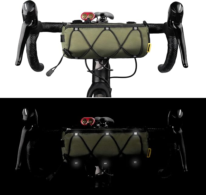 Bike Handlebar Bag Front Bike Bag 2.4Lbicycle handlebar bag with Shoulder Strap for Folding Road Mountain Bike (Green)