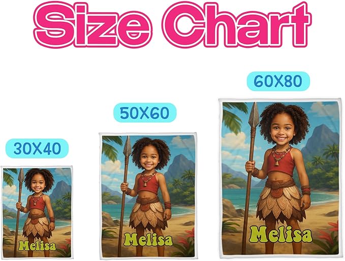 Personalized Adventure Baby Blanket, Kids Cartoon Beach Theme, Custom Photo Blanket with Name, Unique Gift for Baby Girl, Soft Fleece Throw Blanket