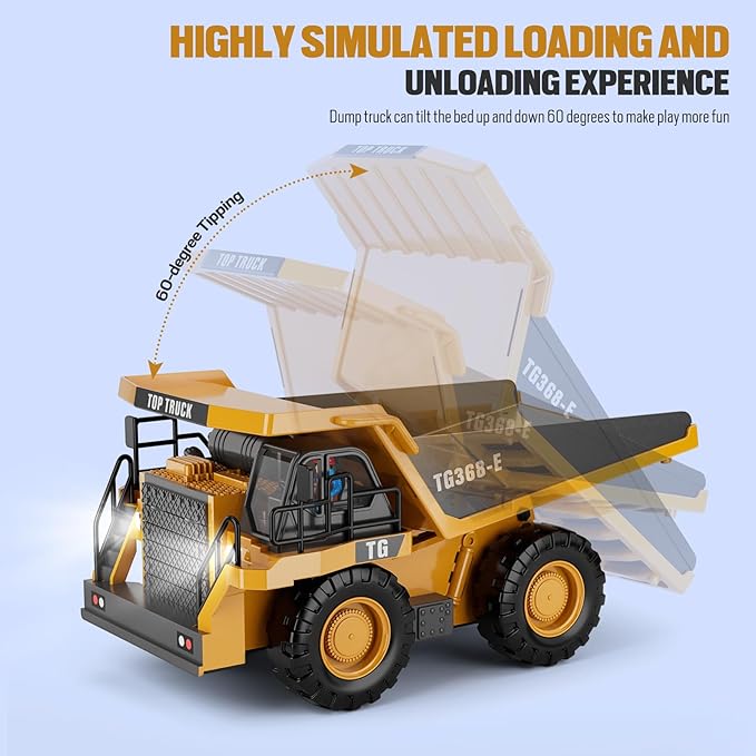 9-Channel Metal RC Wheel Loader - Remote Control Kids Construction Play Toys with Realistic Lights and Sound, 1:20 Scale, Tractor Toys for 3+ Boys, Perfect 2025 Grandkids Birthday Gift for Ages 3-12+