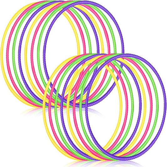 Libima 16 Pcs Toy Color Hoop for Kids, Detachable Adjustable Light Weight Plastic Colored Hoops Toy Circles for Party Games, Dance, Dog Agility